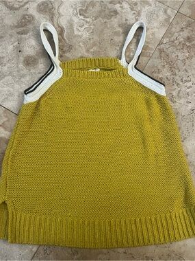 Anthropologie Knit Mustard Yellow Tank top Size S Boho
